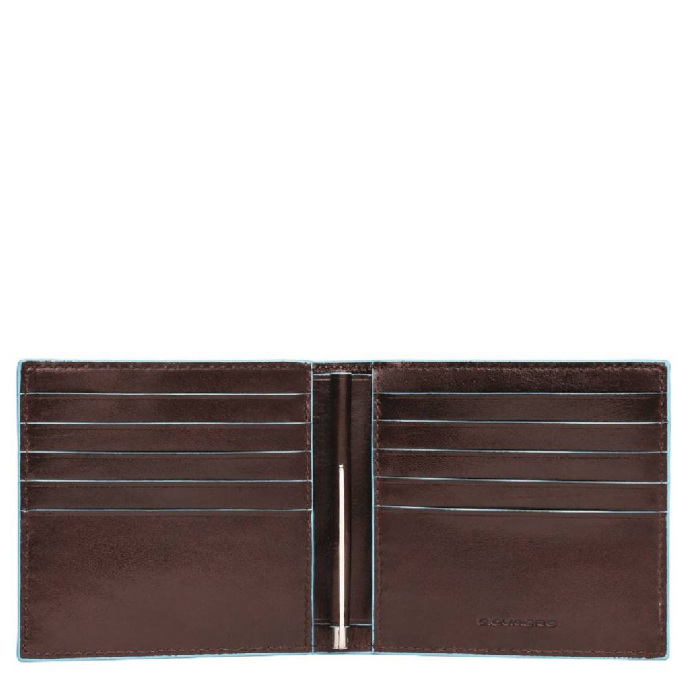 PIQUADRO  Portafoglio In Pelle Marrone Scuro PIQUADRO - 10 Scomparti Per Carte