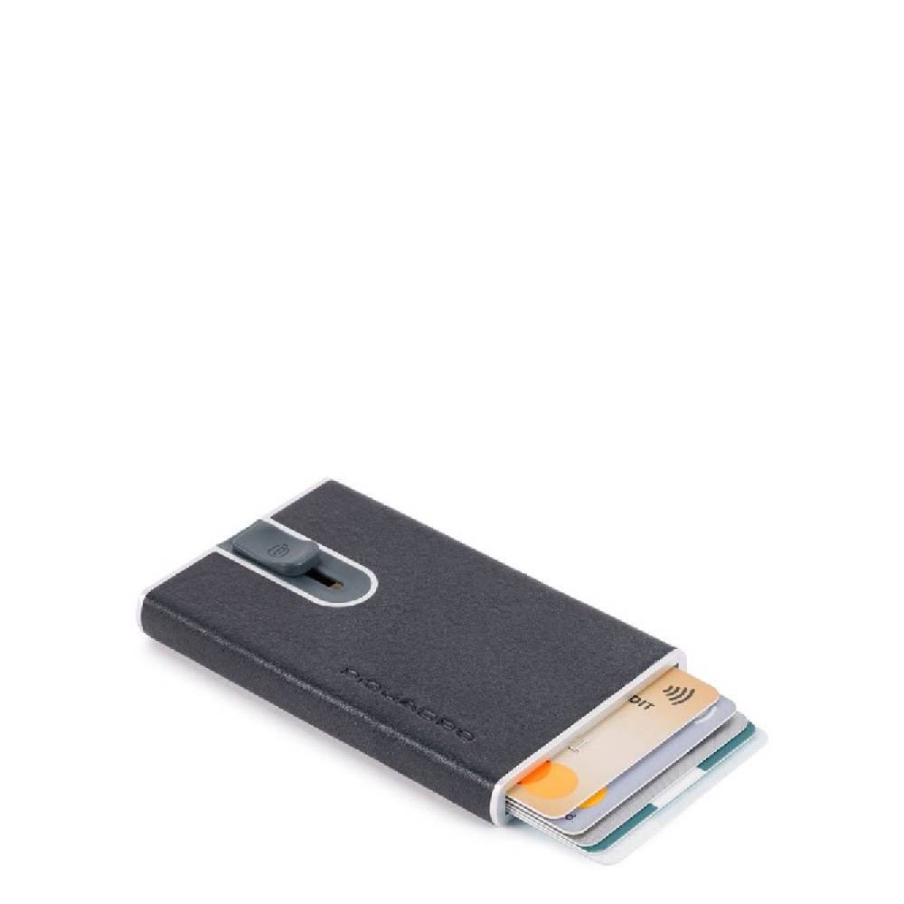 PIQUADRO  Portafoglio PIQUADRO Blu In Pelle E Metallo Con RFID