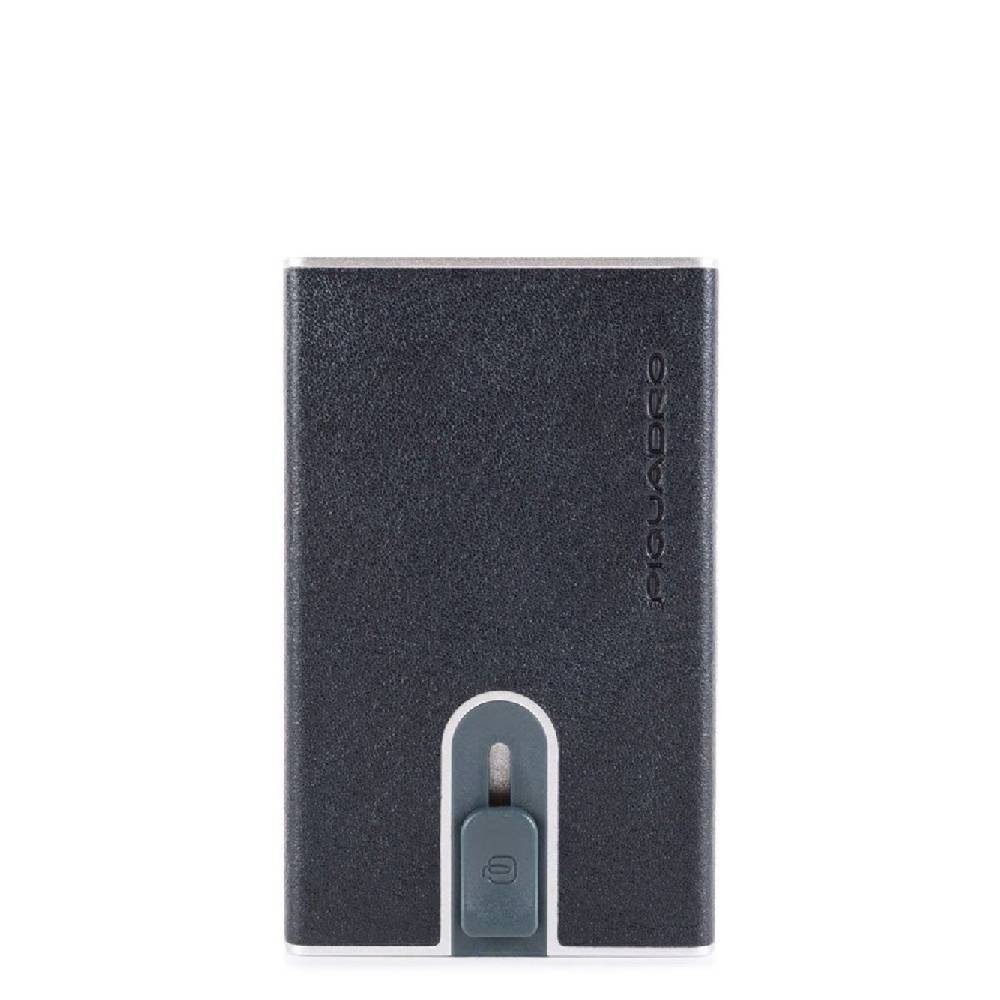 PIQUADRO Portafoglio PIQUADRO Blu in Pelle e Metallo con RFID PIQUADRO Portafoglio PIQUADRO Blu in Pelle e Metallo con RFID