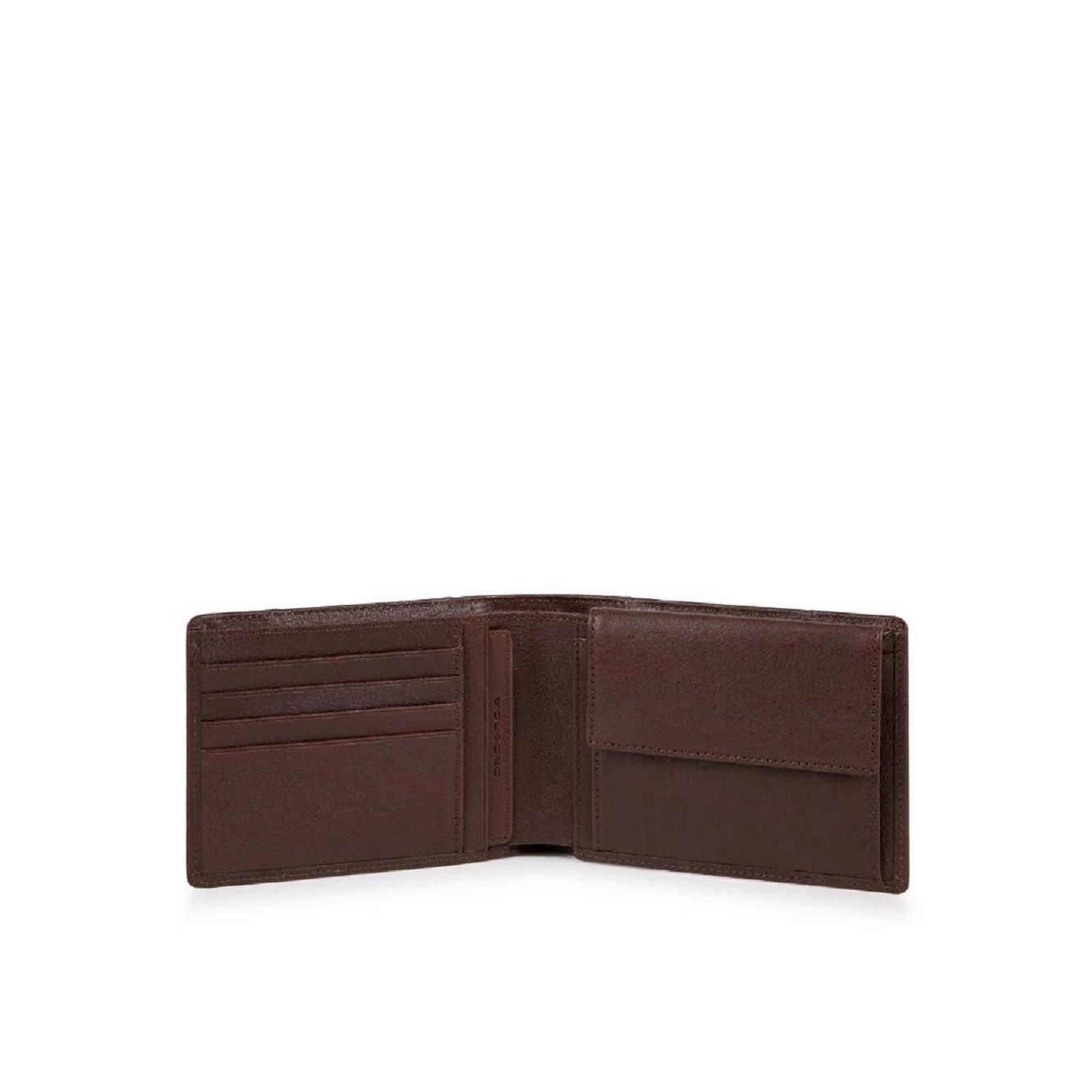 PIQUADRO  Portafoglio Piquadro Marrone Scuro In Pelle Con Protezione RFID