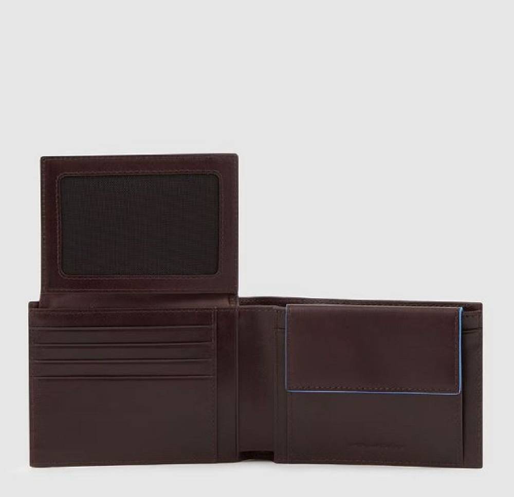 PIQUADRO  Portafoglio Piquadro Uomo In Pelle Marrone Scuro RFID