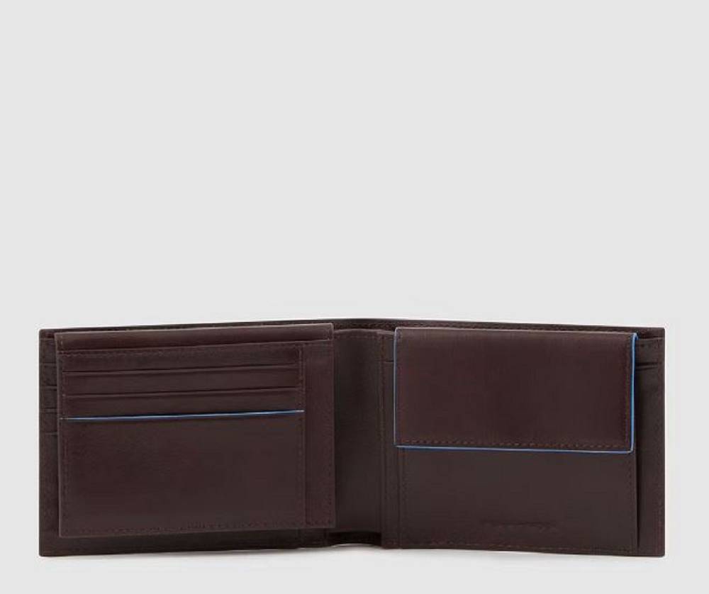 PIQUADRO  Portafoglio Piquadro Uomo In Pelle Marrone Scuro RFID