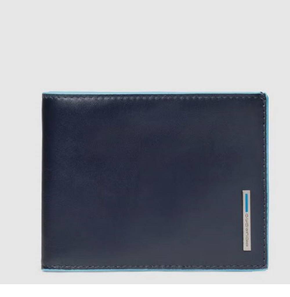 PIQUADRO  Portafoglio RFID in Pelle Blu da Uomo Piquadro