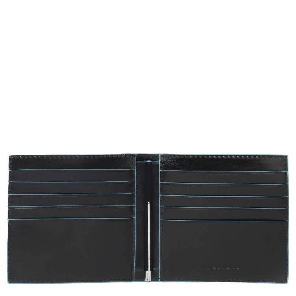 PIQUADRO  Portafoglio Uomo Pelle Nera Piquadro - 10 Scomparti Carte