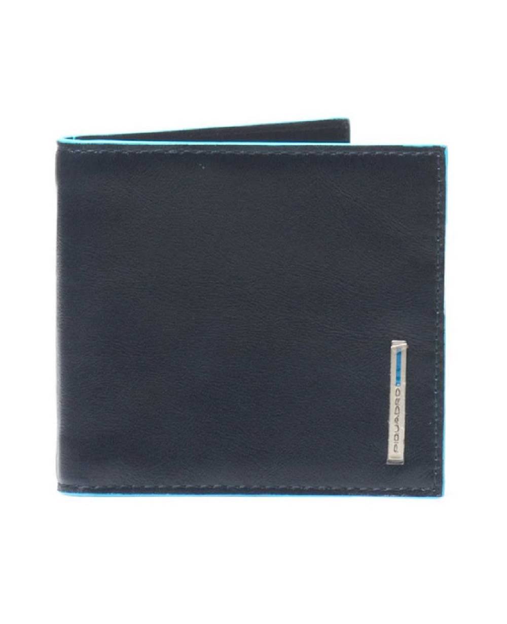 PIQUADRO  Portafoglio Uomo Piquadro in Pelle Blu - Design Sottile con 10 Scomparti per Carte