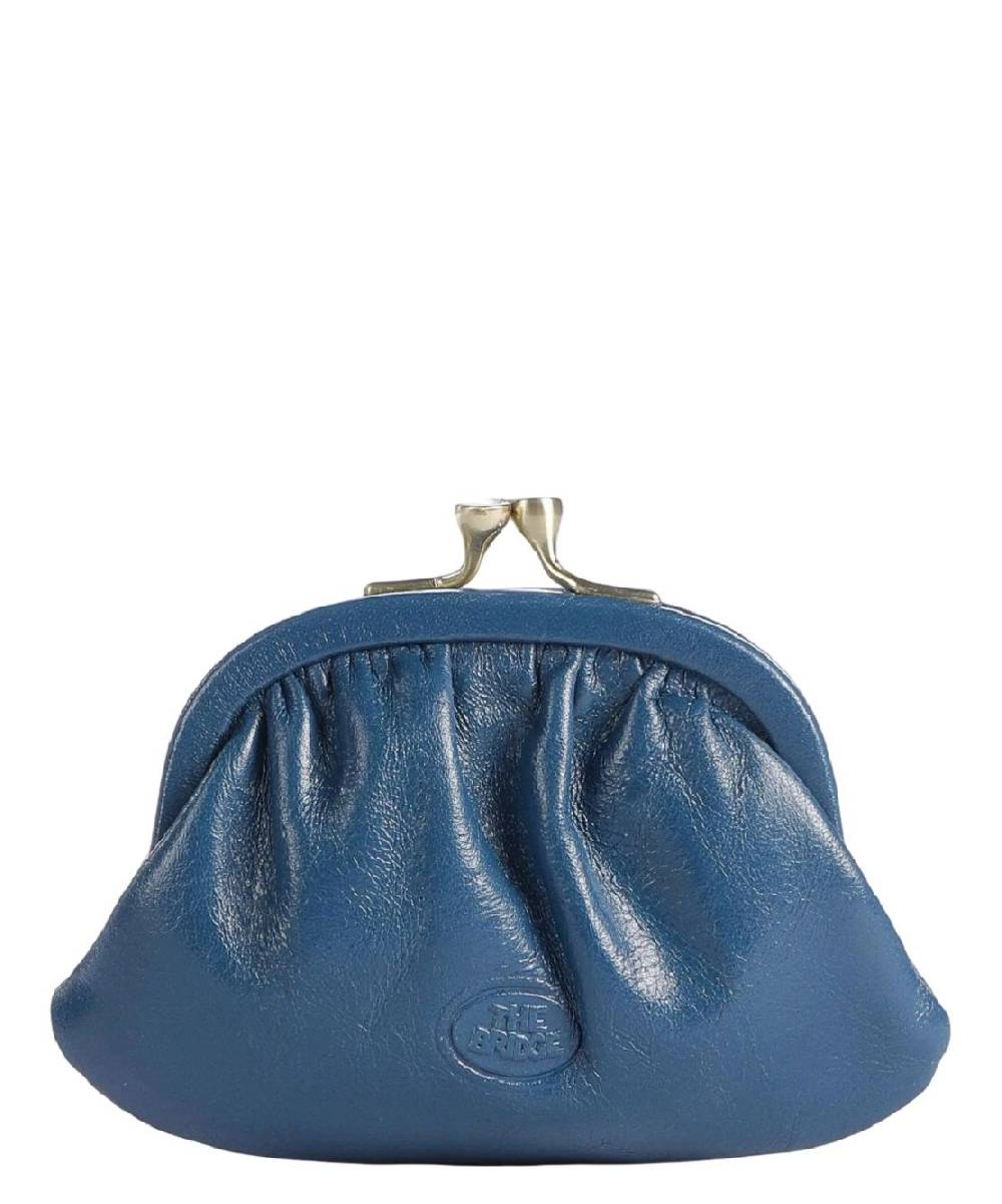 THE BRIDGE  Portamonete Elegante in Pelle Blu di The Bridge