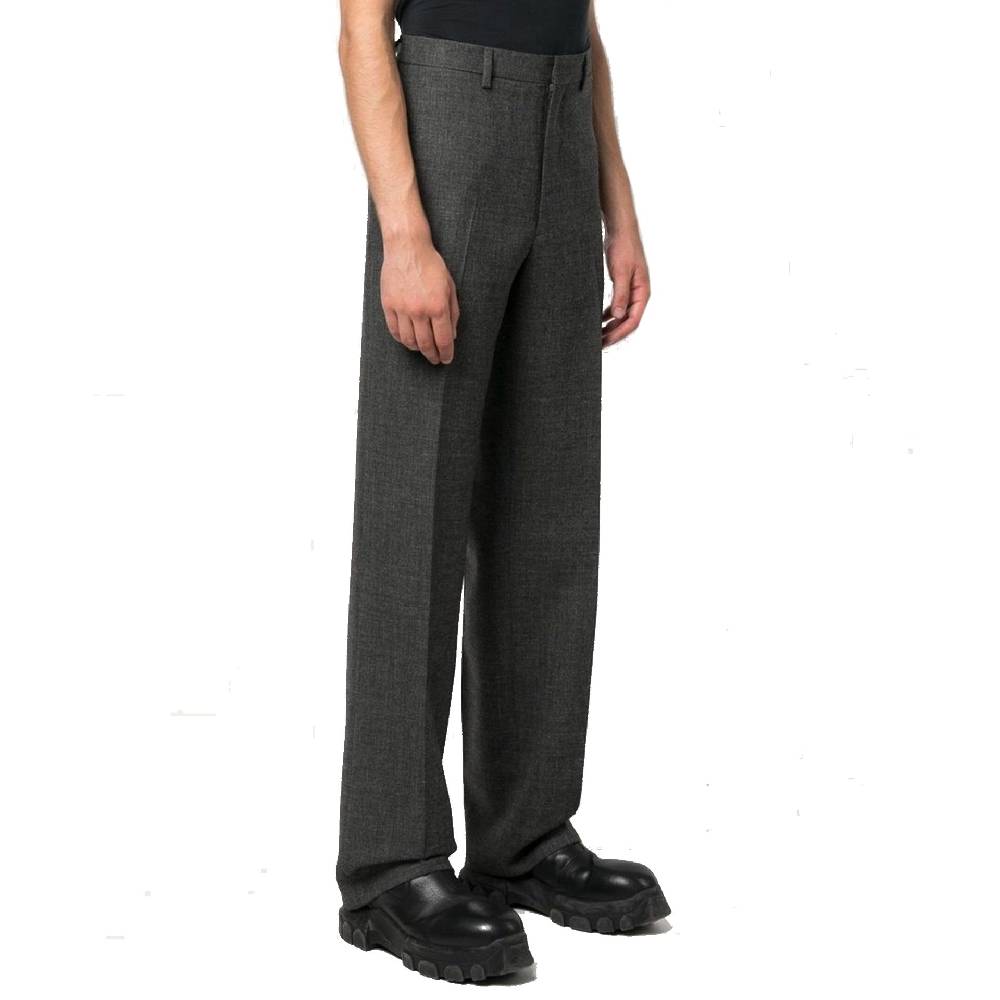 PRADA  Pantaloni Grigi In Lana Vergine Uomo PRADA