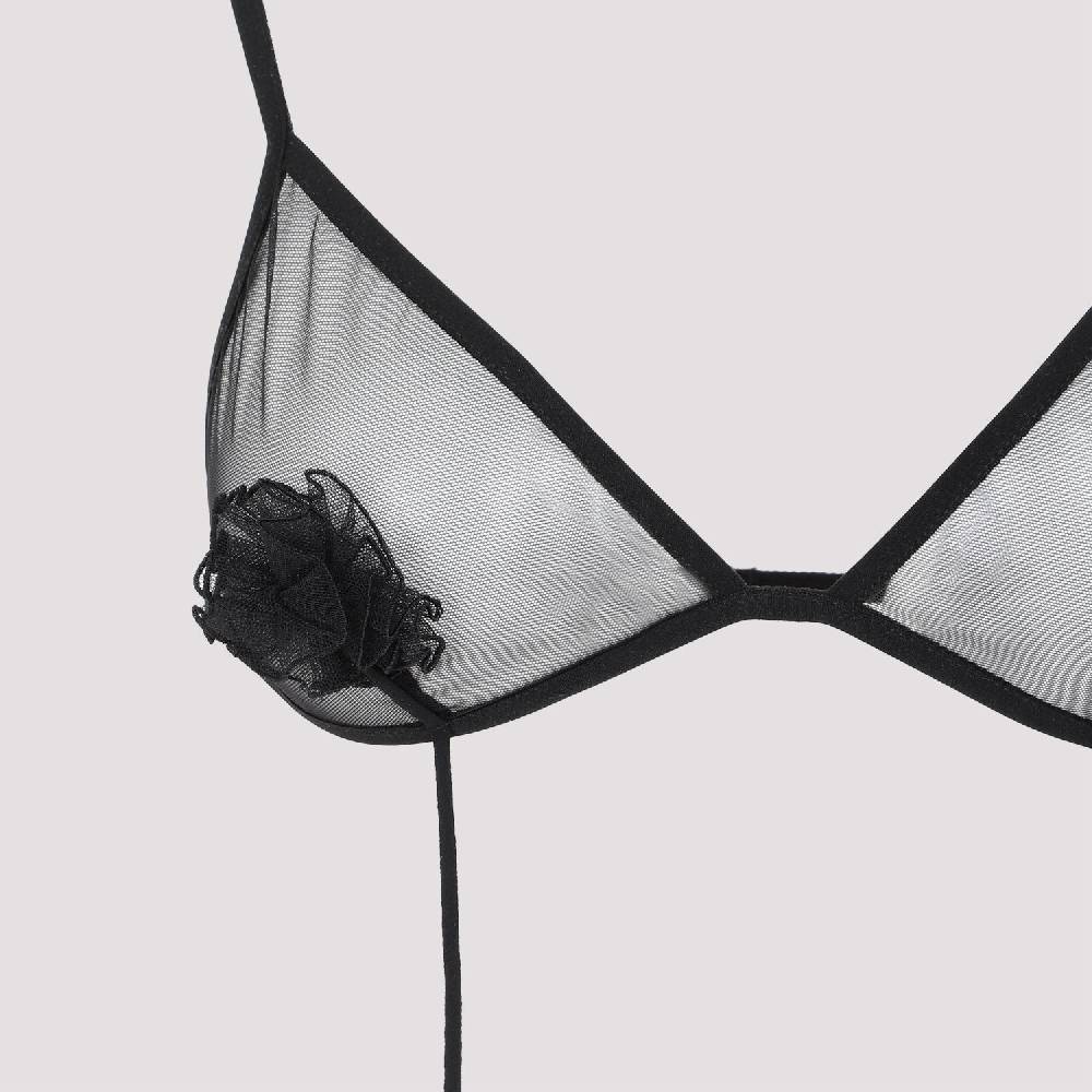 NENSI DOJAKA  Reggiseno Nensi Dojaka Nero Trasparente Con Fiore