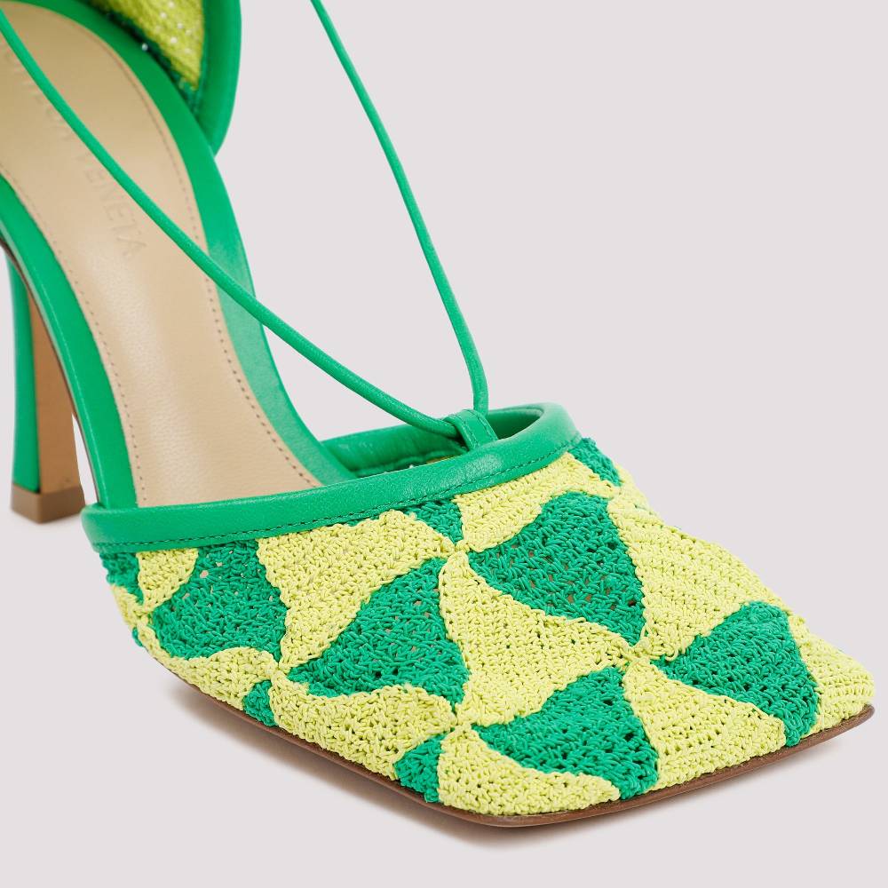 BOTTEGA VENETA  Sandali Bottega Veneta Verde E Giallo In Cotone Per Donna