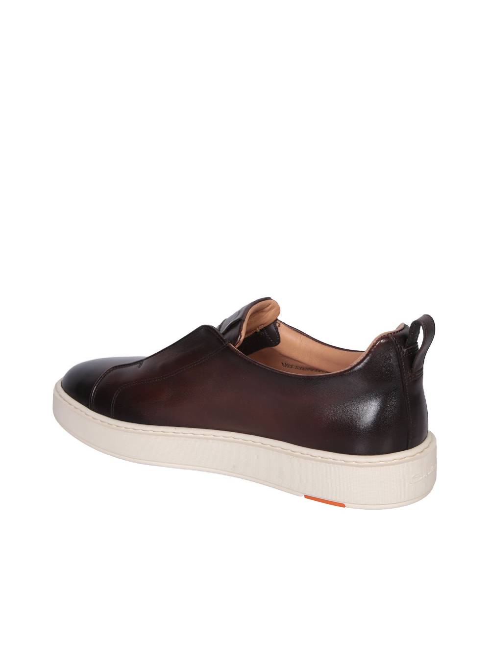 SANTONI Sneakers In Pelle Marrone Uomo SANTONI