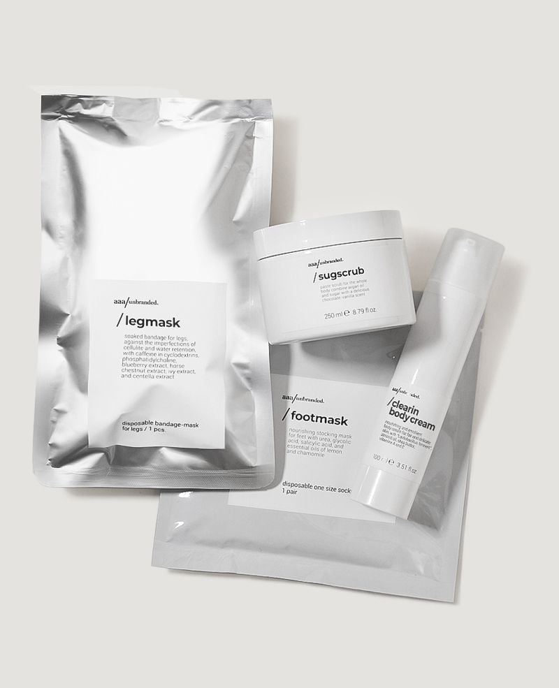 AAA/UNBRANDED  Set Rivitalizzante per Gambe e Piedi con Scrub Zuccherato e Maschere