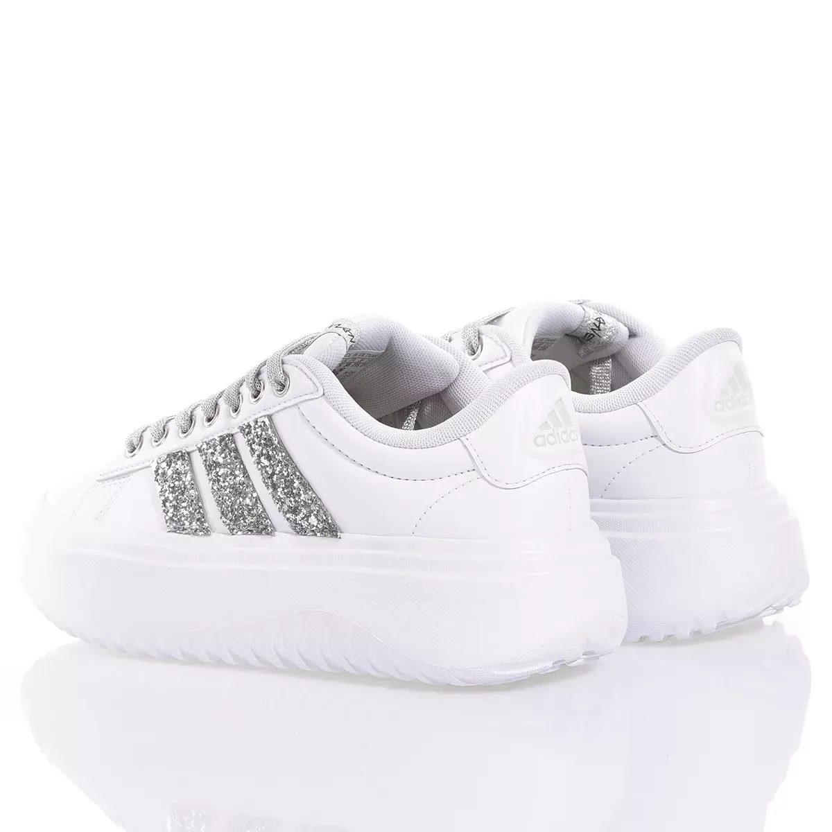 ADIDAS  Sneakers Adidas Da Donna Piattaforma Bianco Argento In Eco-Pelle
