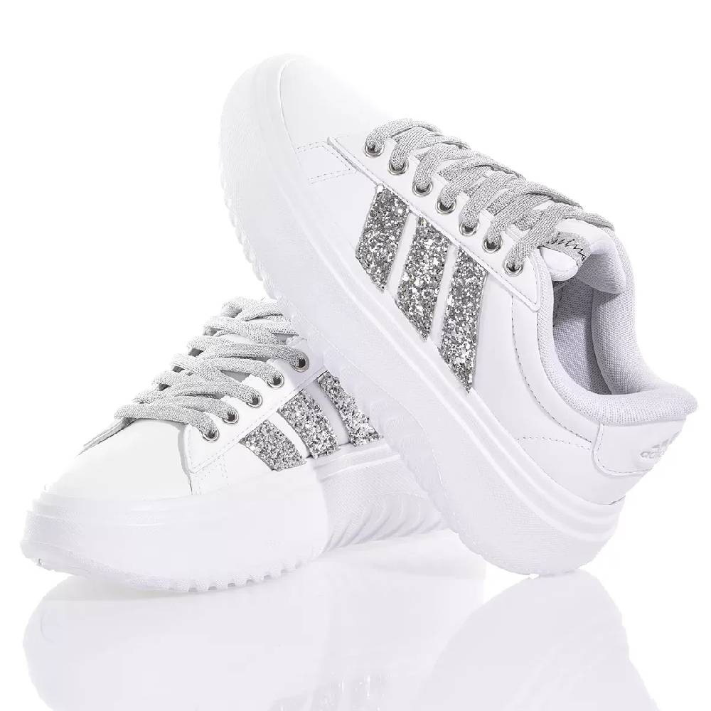 ADIDAS  Sneakers Adidas Da Donna Piattaforma Bianco Argento In Eco-Pelle