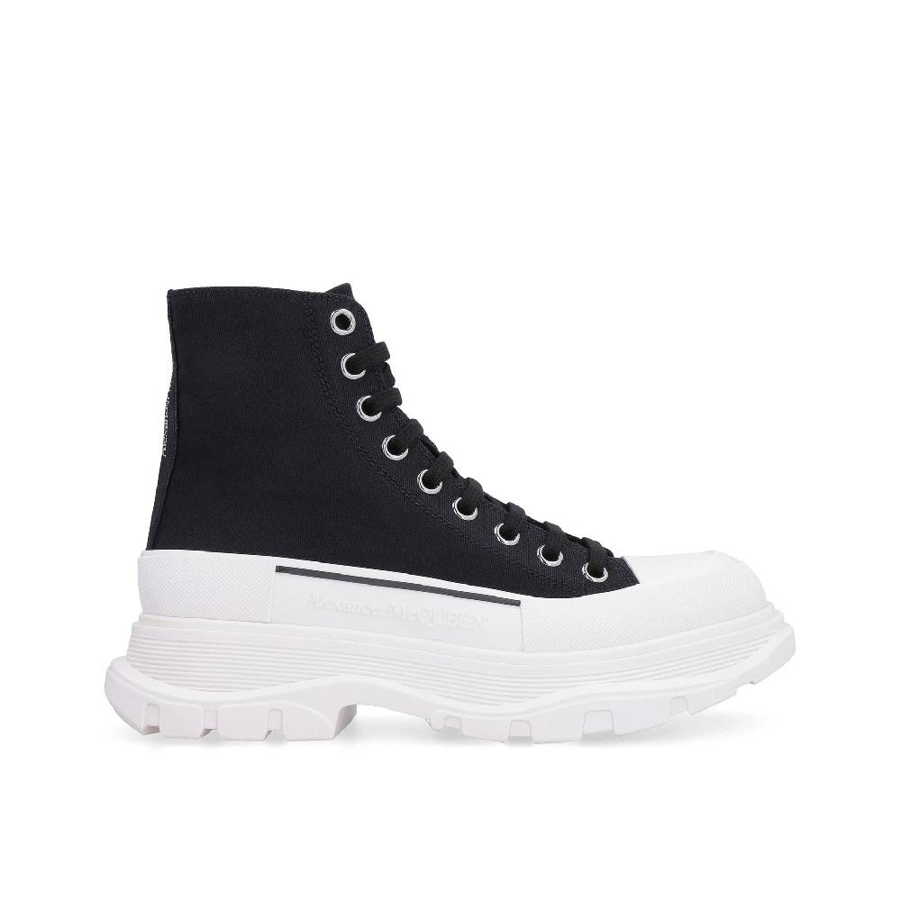 ALEXANDER MCQUEEN  Sneakers Alte in Tela Nere Alexander McQueen Treadslick