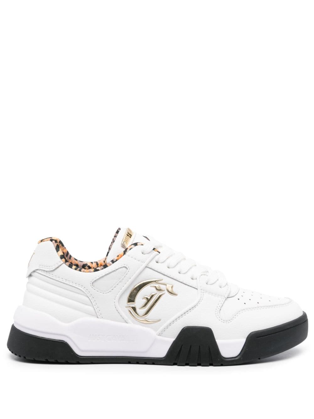 JUST CAVALLI  Sneakers Bianche Donna Just Cavalli - Pelle e Tessuto alla Moda