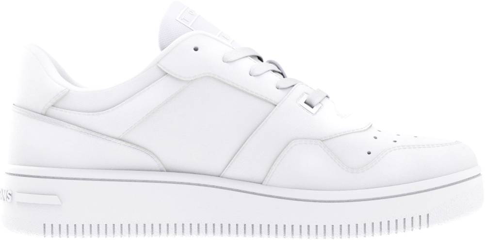 TOMMY JEANS  Sneakers Da Basket Retrò In Pelle Da Uomo Tommy Jeans - Bianche