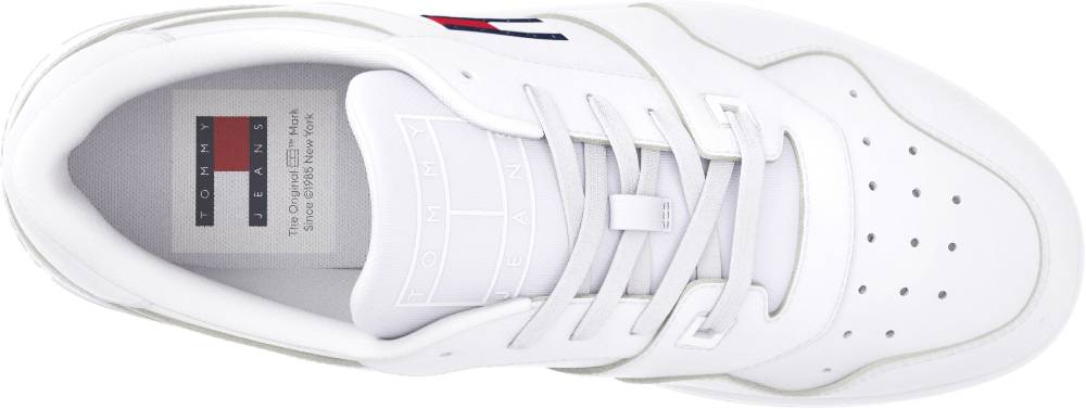 TOMMY JEANS  Sneakers Da Basket Retrò In Pelle Da Uomo Tommy Jeans - Bianche