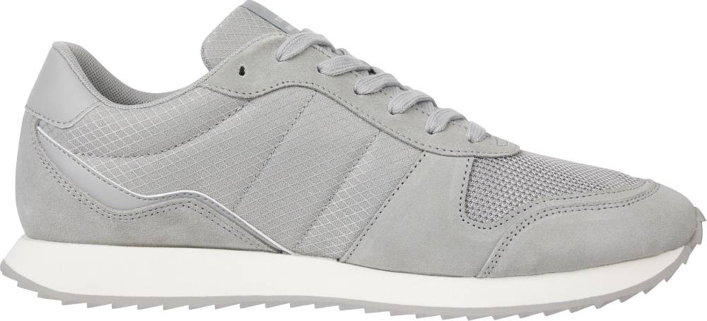 TOMMY JEANS  Sneakers Grigie Uomo In Pelle E Tessuto Tommy Jeans