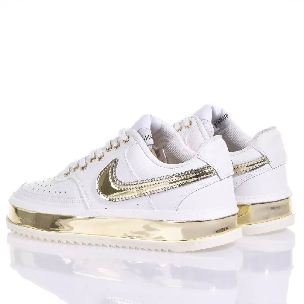 NIKE  Sneakers Nike Court Vision In Bianco Oro - Eco-Pelle