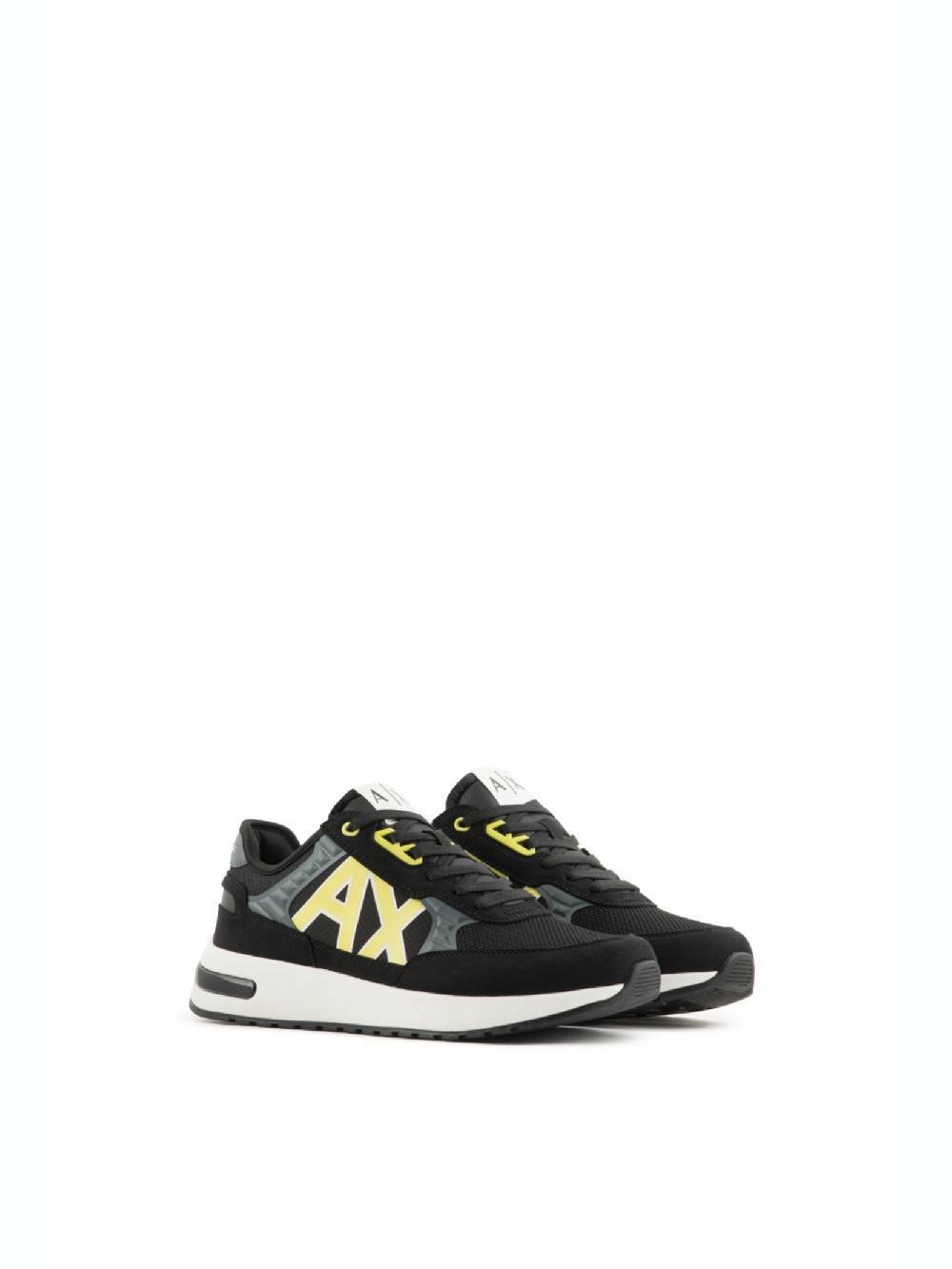 ARMANI EXCHANGE  Sneakers Uomo Armani Exchange Nero Con Inserti In Camoscio