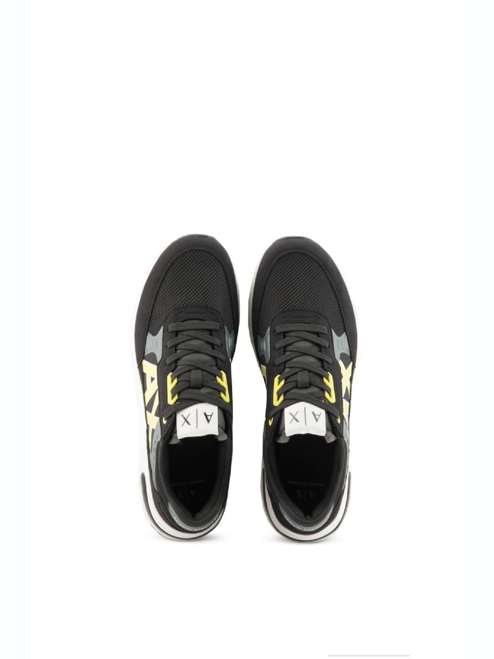 ARMANI EXCHANGE  Sneakers Uomo Armani Exchange Nero Con Inserti In Camoscio