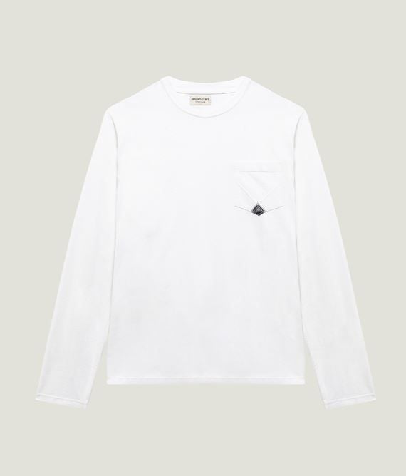 ROY ROGER'S  T-shirt Bianca In Cotone Roy Roger's Con Tasca