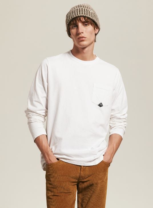 ROY ROGER'S  T-shirt Bianca in Cotone Roy Roger's con Tasca