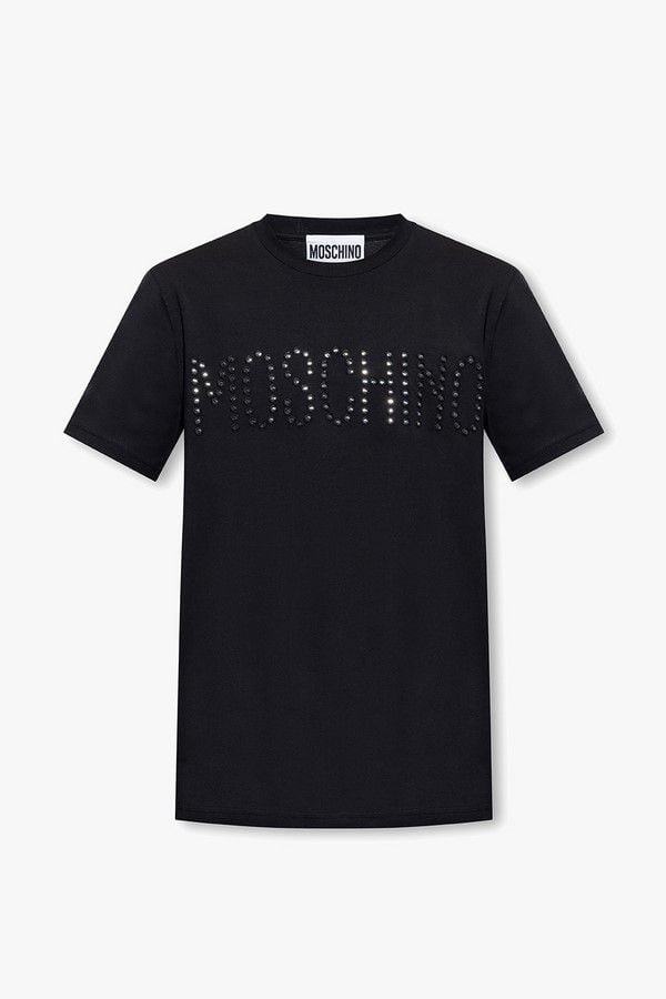 MOSCHINO  T-Shirt Classica in Cotone Nero Moschino Uomo