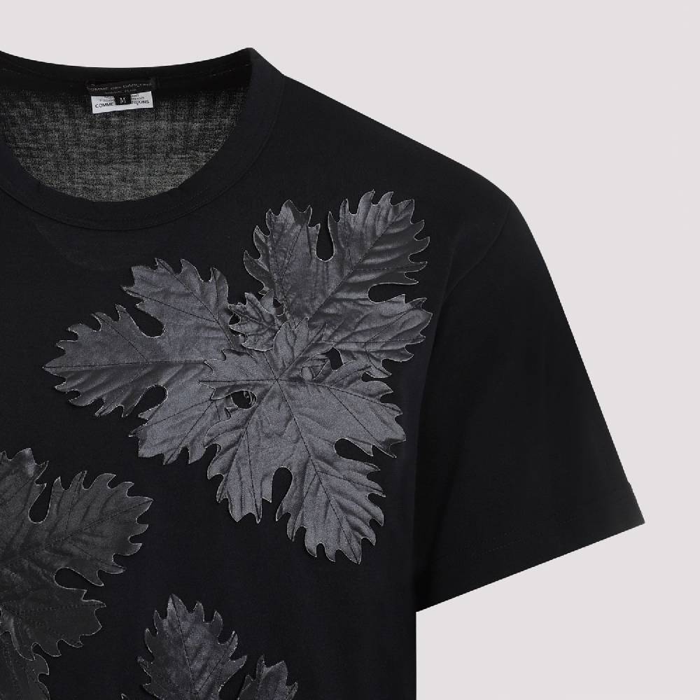 COMME DES GARÇONS  T-Shirt Comme Des Garçons Nero Stampa Foglia Poliestere - Uomo