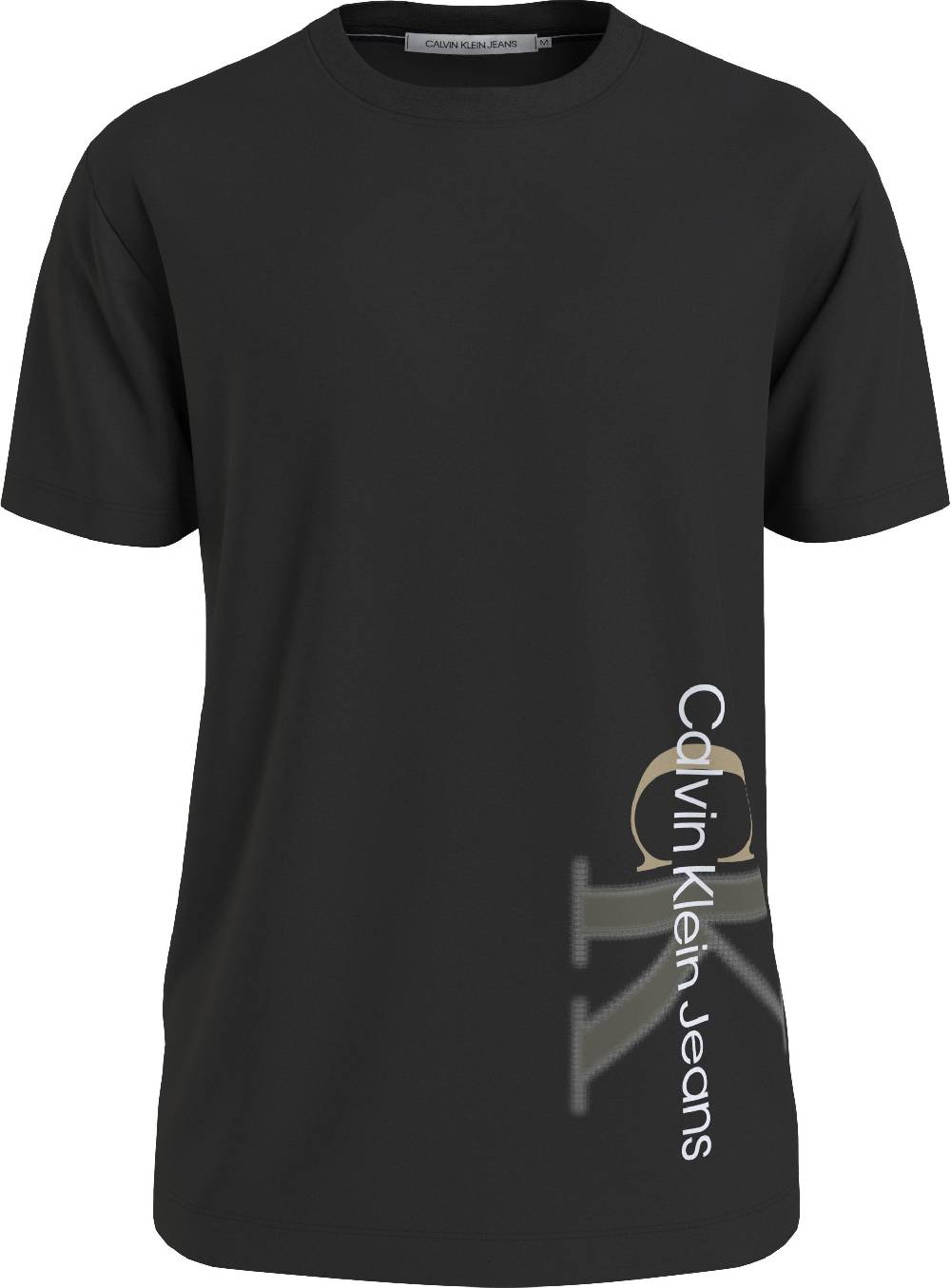 CALVIN KLEIN  T-shirt da Uomo Calvin Klein Nera in Cotone con Collo Rotondo