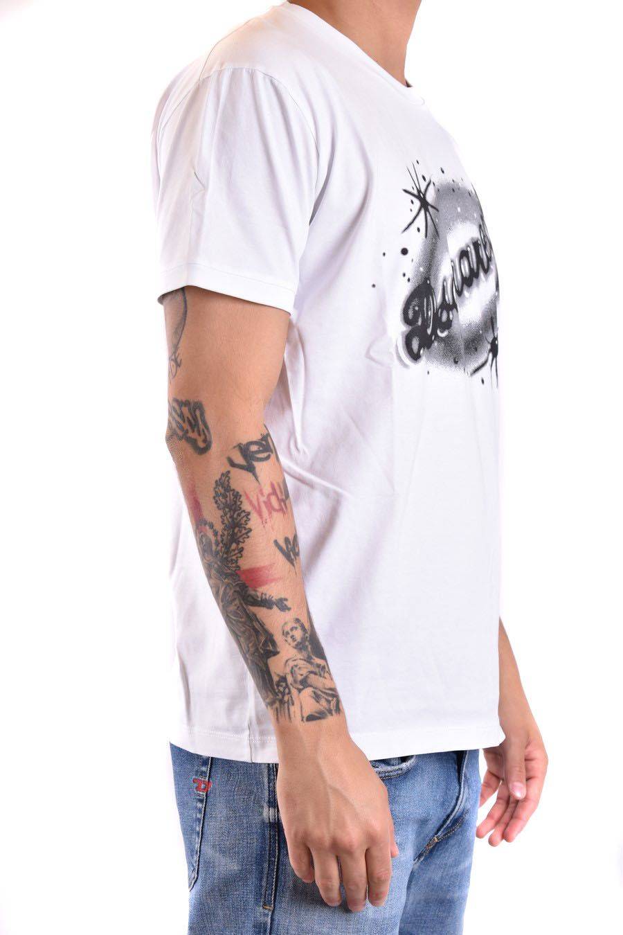 DSQUARED2  T-Shirt Da Uomo DSQUARED2 In Cotone Bianco