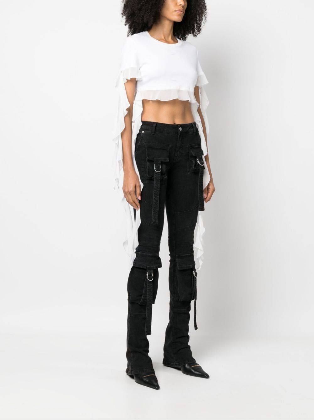 BLUMARINE  T-shirt Di Cotone Bianco Con Ruches BLUMARINE Da Donna