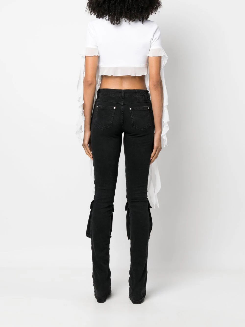 BLUMARINE  T-shirt Di Cotone Bianco Con Ruches BLUMARINE Da Donna