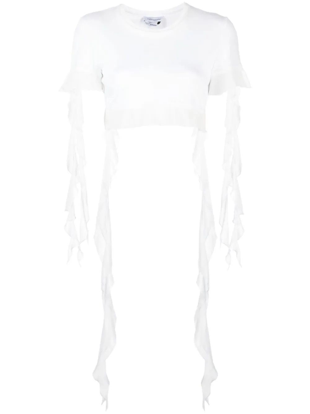 BLUMARINE  T-shirt di Cotone Bianco con Ruches BLUMARINE da Donna