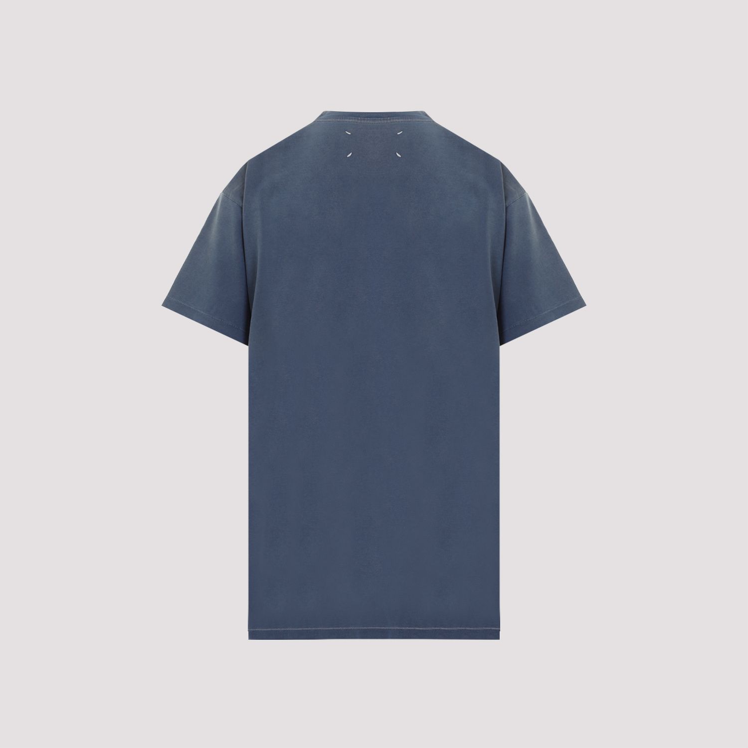 MAISON MARGIELA  T-Shirt Di Cotone Blu Effetto Usato Maison Margiela Donna