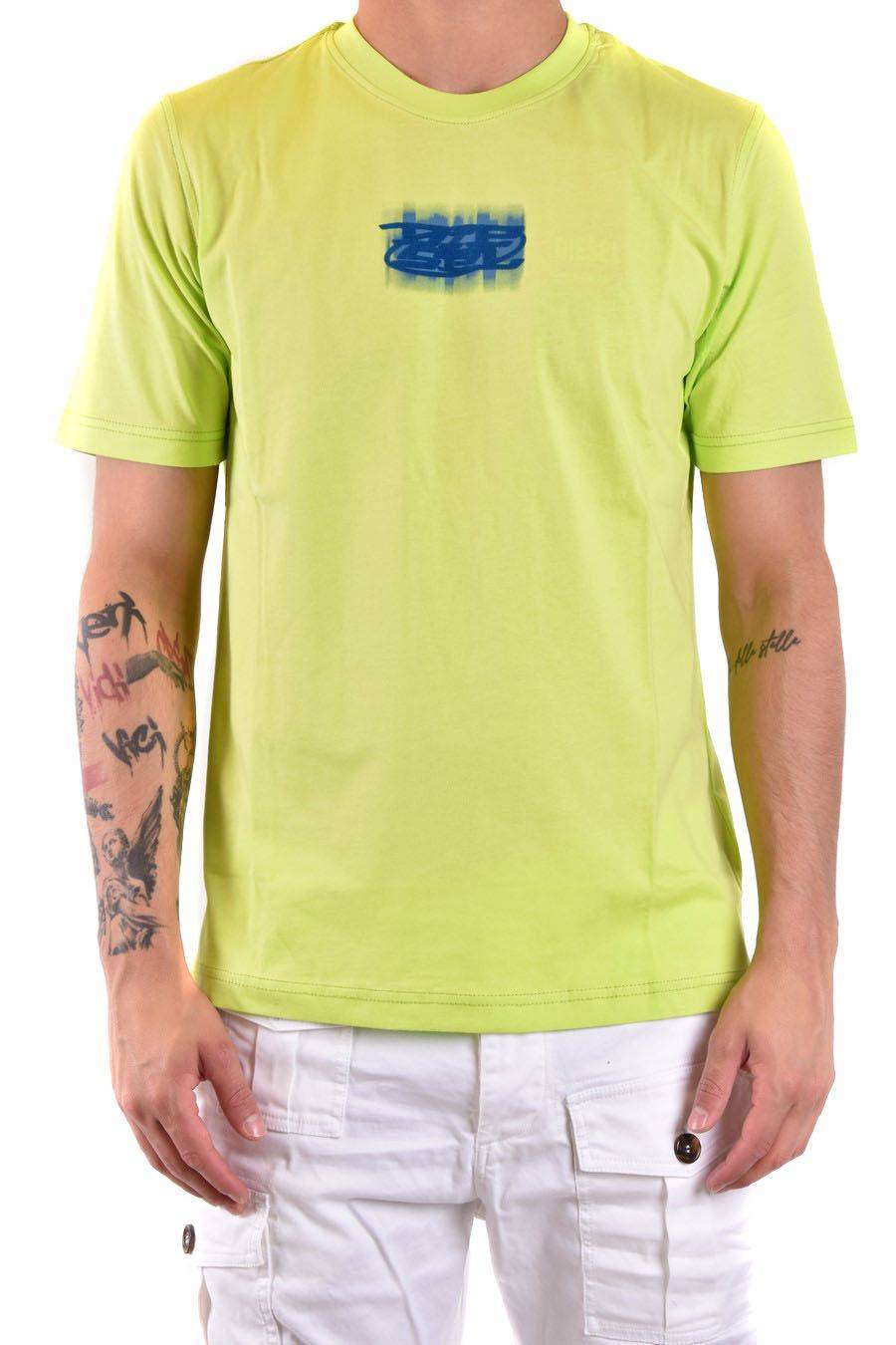 DIESEL  T-Shirt Di Cotone Gialla Uomo Diesel A12271 0GRAI5KB