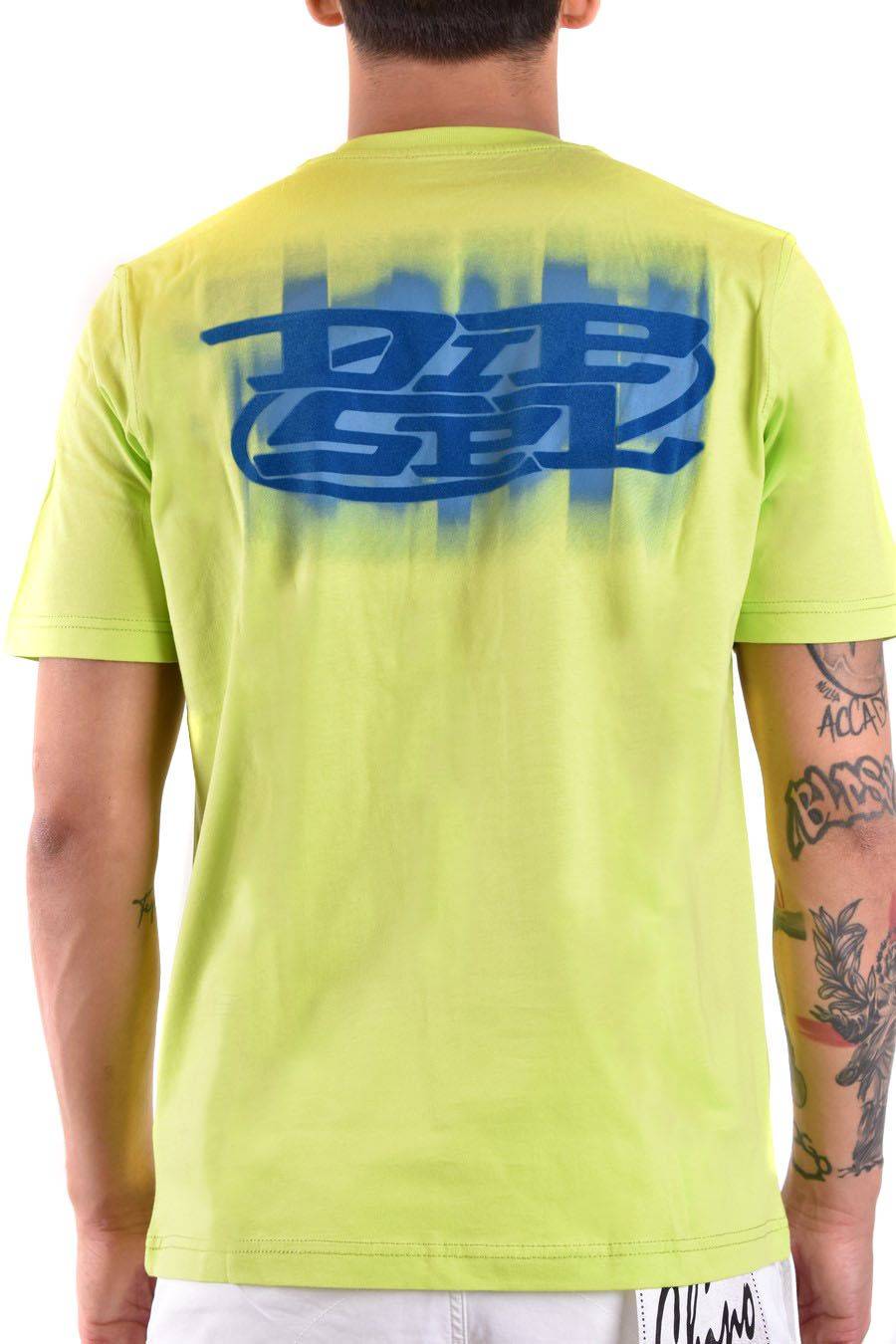 DIESEL  T-Shirt Di Cotone Gialla Uomo Diesel A12271 0GRAI5KB