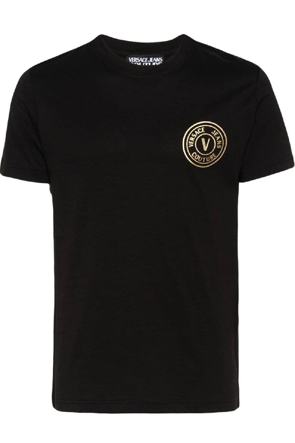 VERSACE JEANS COUTURE  T-Shirt in Cotone Nero Versace Jeans Couture Uomo