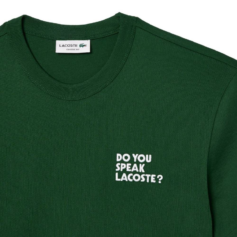 LACOSTE  T-Shirt Lacoste Verde In Cotone - Abbigliamento Casual Uomo