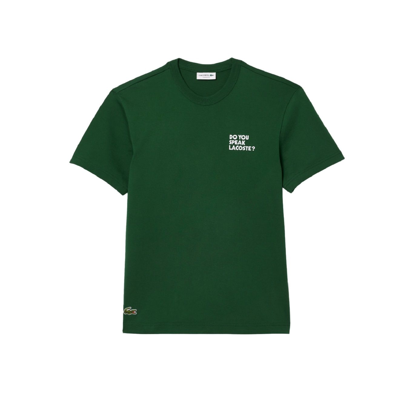 LACOSTE  T-Shirt Lacoste Verde in Cotone - Abbigliamento Casual Uomo