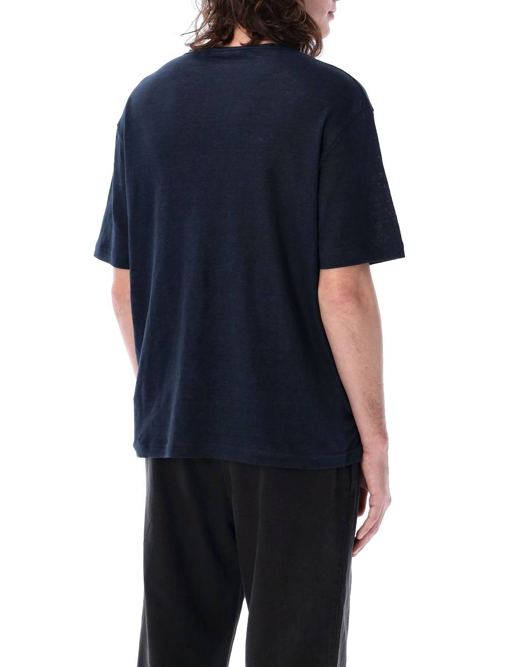 PALM ANGELS KIDS  T-Shirt Logo In Lino Nero Uomo Palm Angels