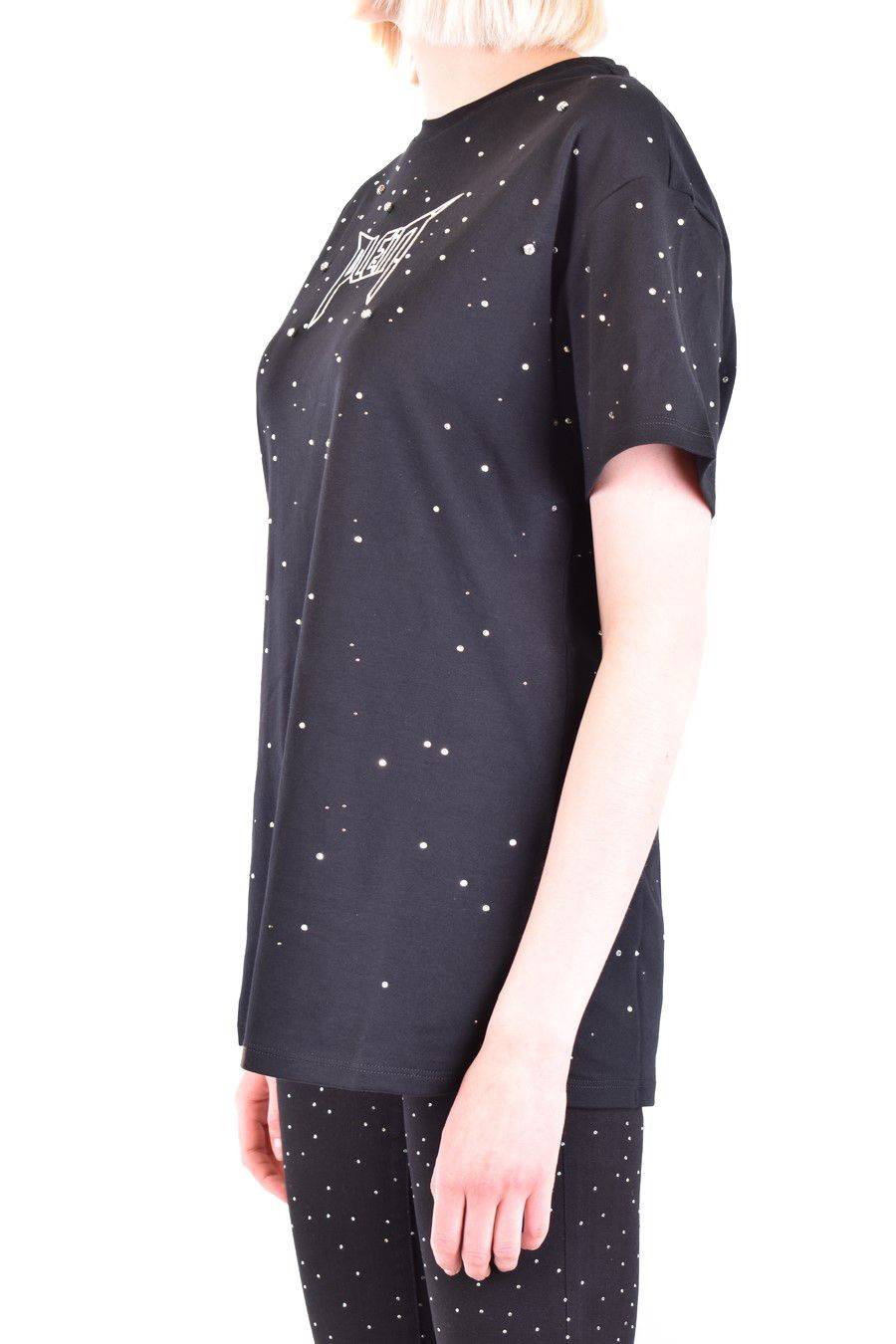 PHILIPP PLEIN  T-Shirt Nera In Cotone Con Decorazioni In Vetro Di Philipp Plein Per Donna