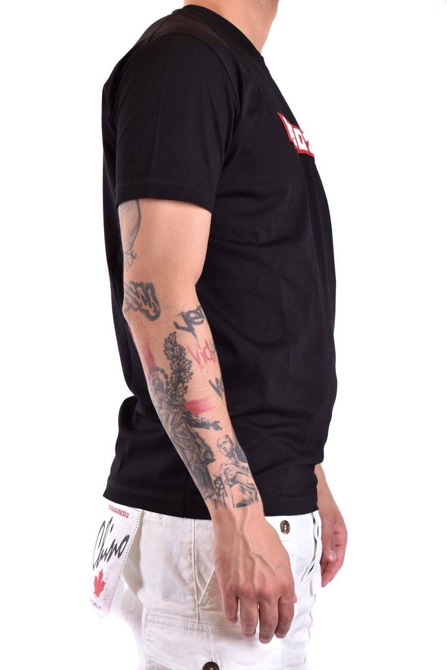 DSQUARED2  T-Shirt Nera In Cotone DSQUARED2 S74GD1223