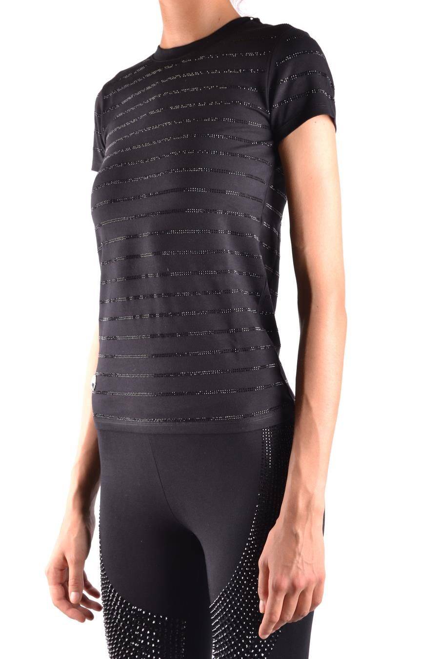 PHILIPP PLEIN  T-shirt Nera In Cotone Elasticizzato Philipp Plein Donna