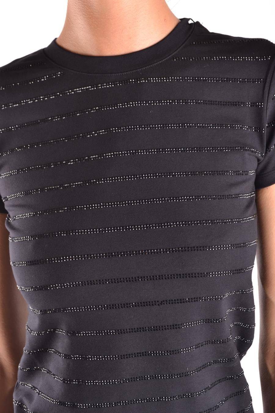 PHILIPP PLEIN  T-shirt Nera In Cotone Elasticizzato Philipp Plein Donna