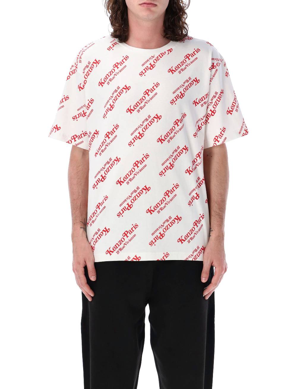 KENZO KIDS  T-Shirt Oversize Uomo KENZO x Verdy con Monogramma Bianco