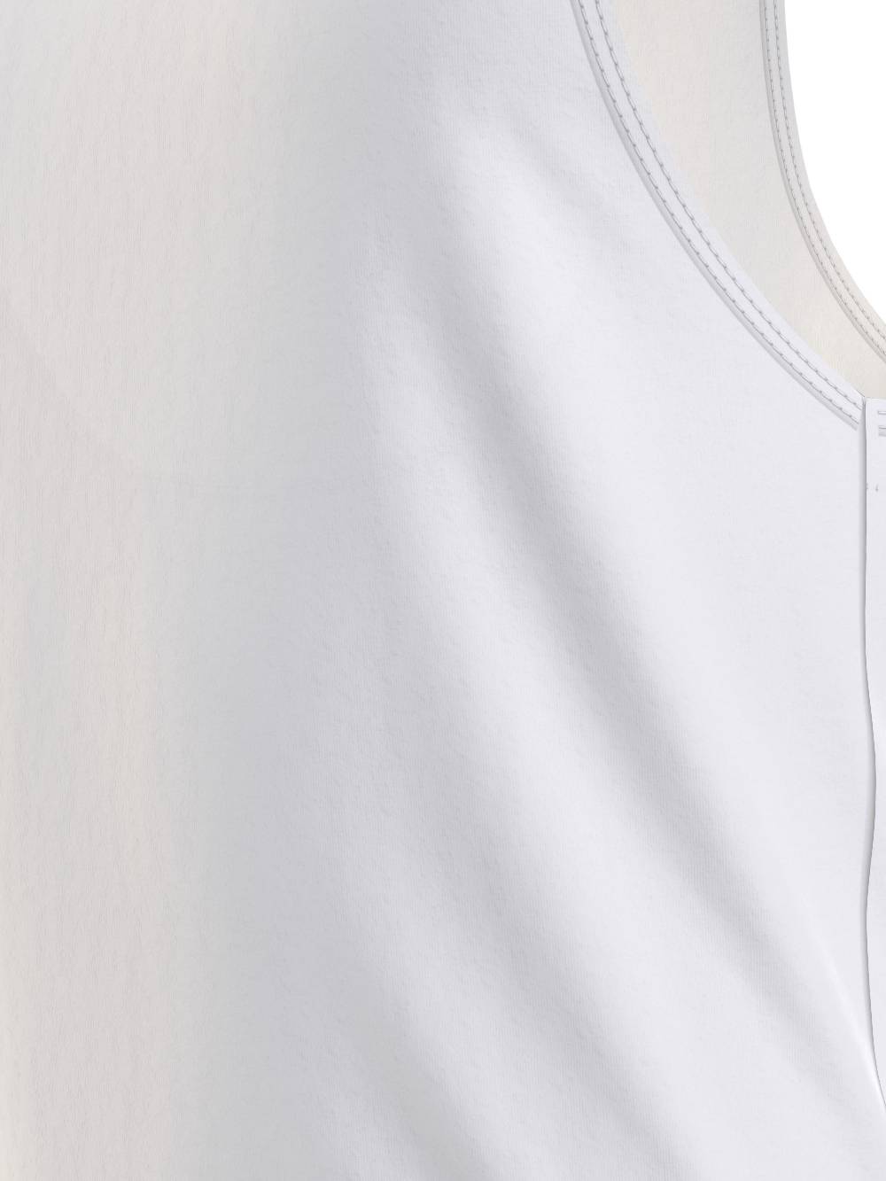 CALVIN KLEIN  T-Shirt Uomo Calvin Klein Bianca In Cotone E Lino