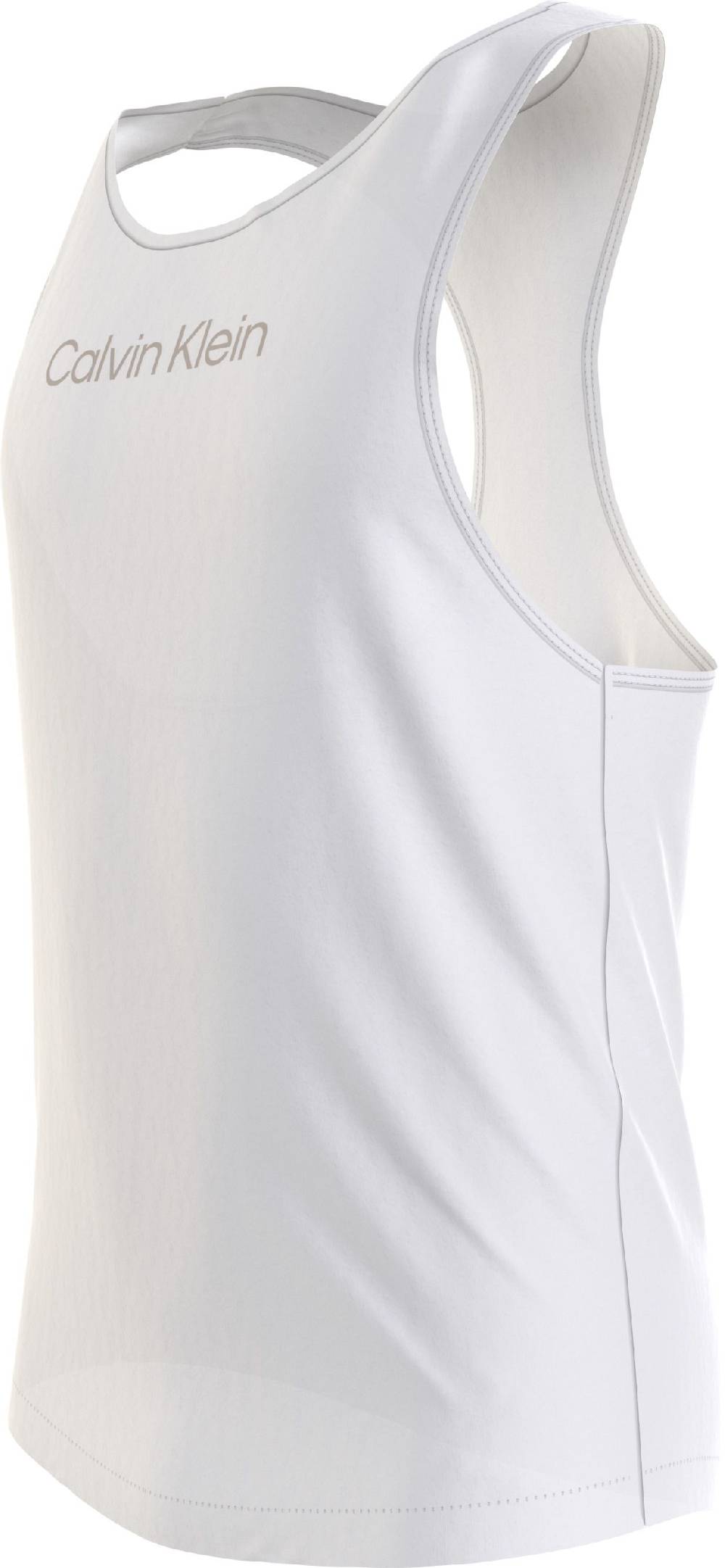 CALVIN KLEIN  T-Shirt Uomo Calvin Klein Bianca In Cotone E Lino