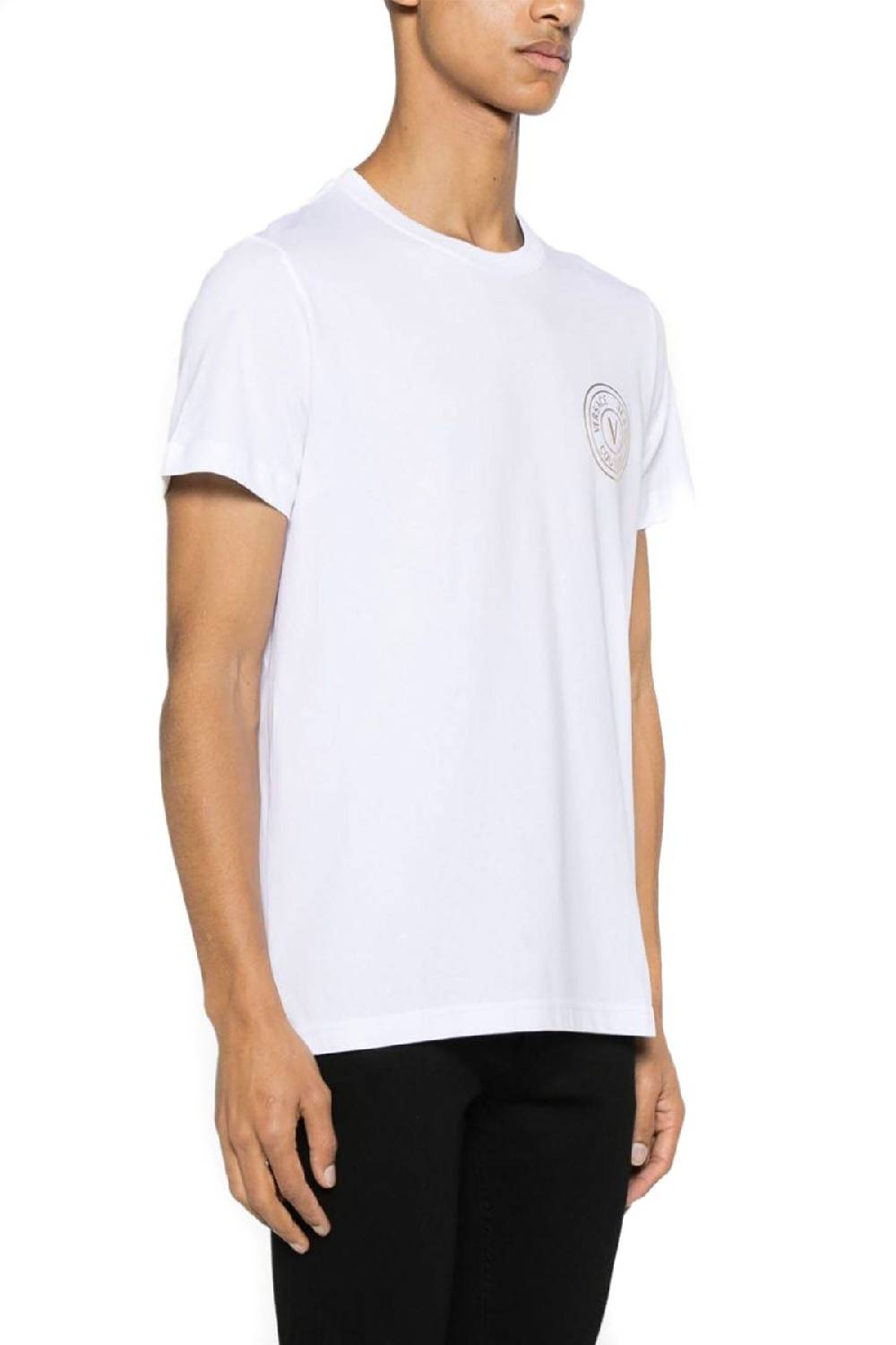 VERSACE JEANS COUTURE  T-Shirt Uomo Cotone Bianco Versace Jeans Couture