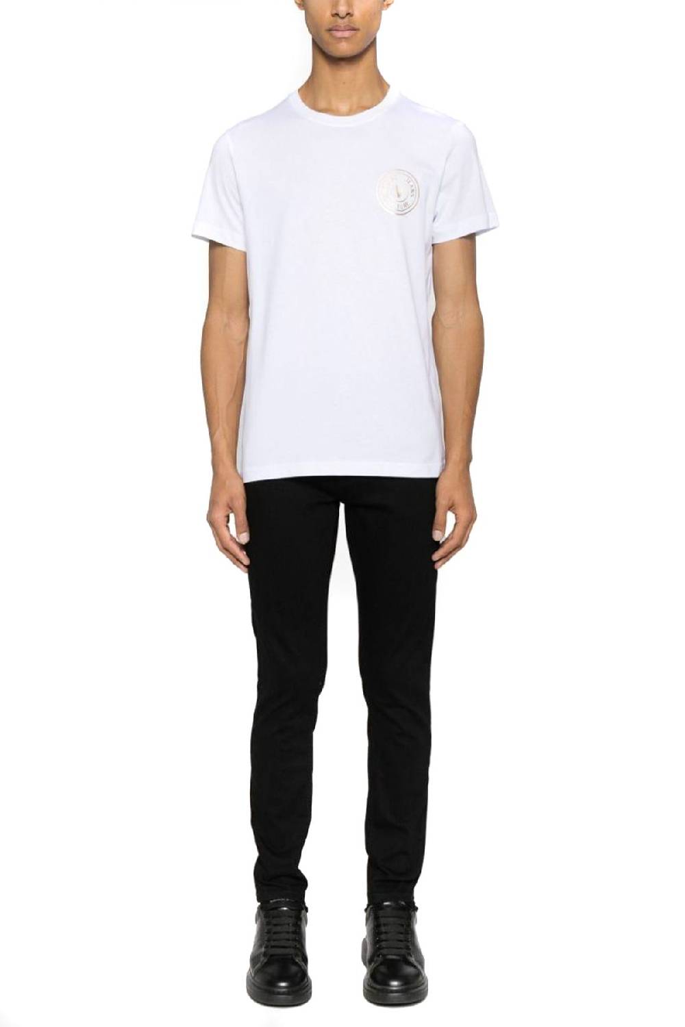 VERSACE JEANS COUTURE  T-Shirt Uomo Cotone Bianco Versace Jeans Couture